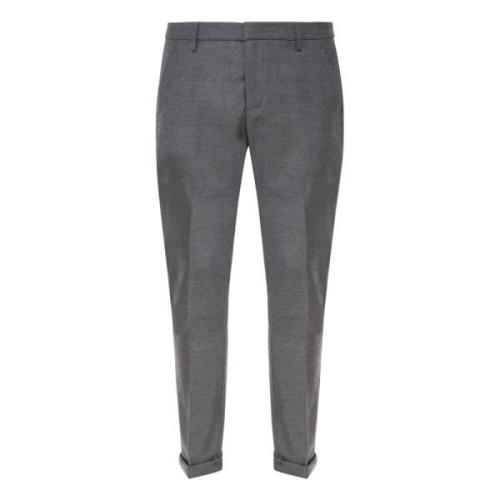 Grijze Wollen Blend Broek Enkel Lengte Dondup , Gray , Heren