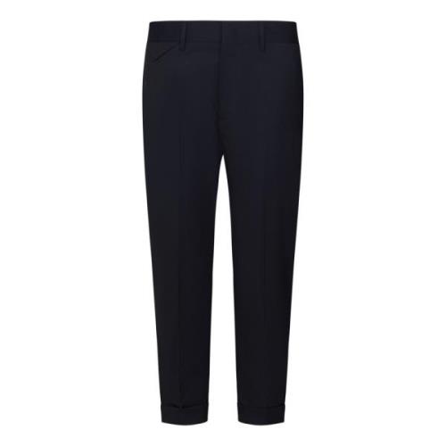 Navy Blauwe Cropped Slim Fit Broek Low Brand , Blue , Heren