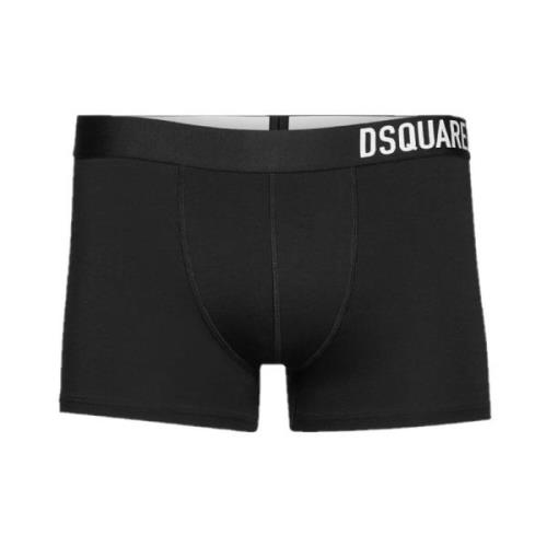 Sidelogo Trunk Zwarte Boxershort Dsquared2 , Black , Heren