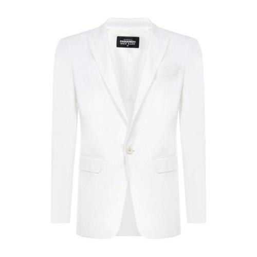 Witte Katoenen Blazer Ss22 Dsquared2 , White , Heren