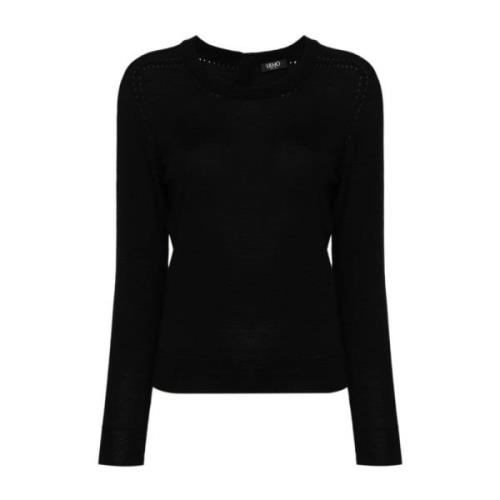 Zwarte Gebreide Crew Neck Sweater Liu Jo , Black , Dames