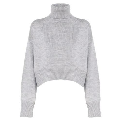 Grijze Wol Turtleneck Sweater Italië Dondup , Gray , Dames