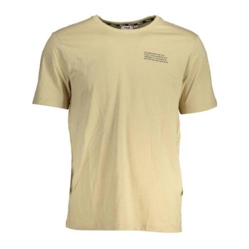 Logo Print Katoenen Tee Fila , Beige , Heren