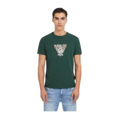 Bedrukt MC Logo T-shirt - Groen Guess , Green , Heren