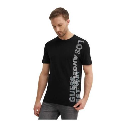 Slim Logo TShirt - Zijprint Guess , Black , Heren