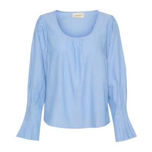 Vrouwelijke Blauw/Wit Gestreepte Blouse Cream , Blue , Dames