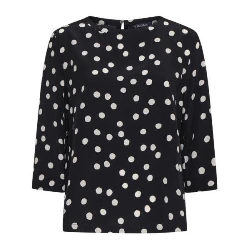 Zijden Blouse Zwart Max Mara , Black , Dames