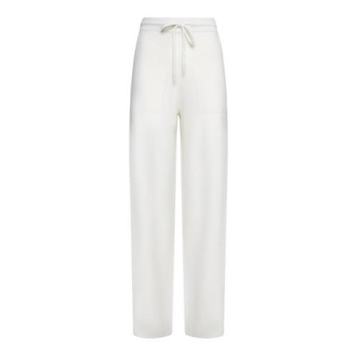 Witte Wol Kasjmier Broek Rechte Pijp Max Mara , White , Dames