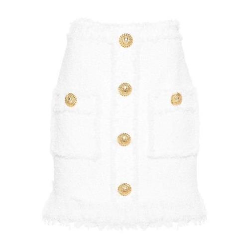 Witte Rokken voor Vrouwen Aw24 Balmain , White , Dames