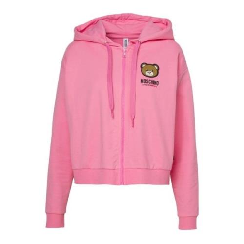 Zip Hoodie Moschino , Pink , Dames