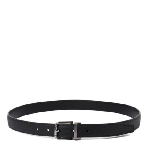 Zwart Kalfsleren Rolgesp Riem Dolce & Gabbana , Black , Heren