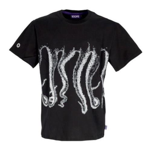 Zwarte Outline Tee Heren T-shirt Octopus , Black , Heren