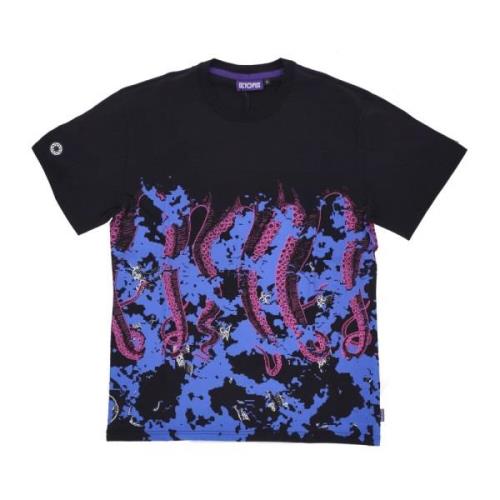 Zwarte Glitch Tee Korte Mouw T-shirt Octopus , Multicolor , Heren