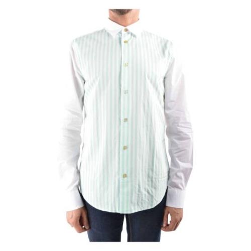 Formeel Katoenen Shirt met Groene Bayader Strepen Paul Smith , White ,...