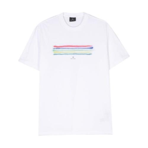 Gestreept Jersey Crew Neck T-shirt Paul Smith , White , Heren