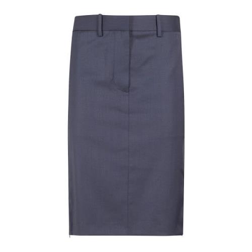 Zip Skirt - Stijlvol en Trendy Helmut Lang , Blue , Dames