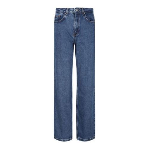 Wide Leg Medium Blue Jeans Selected Femme , Blue , Dames