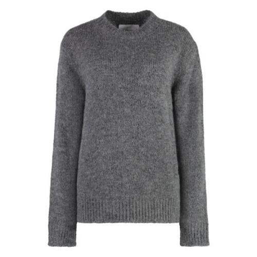 Alpaca Wool Crew-Neck Sweater Jil Sander , Gray , Dames