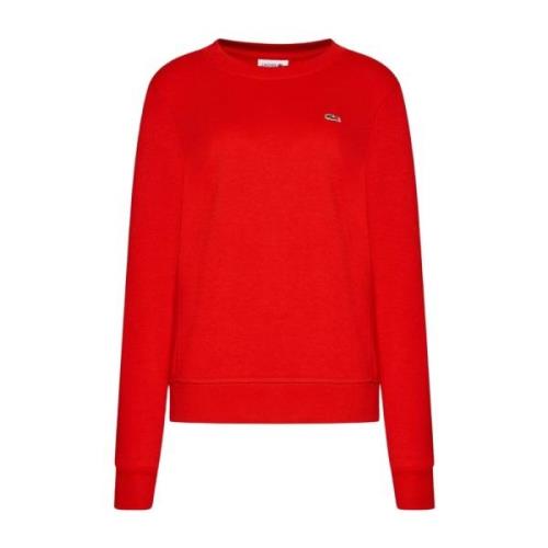 Klassieke Crew-Neck Rode Sweatshirt Lacoste , Red , Dames