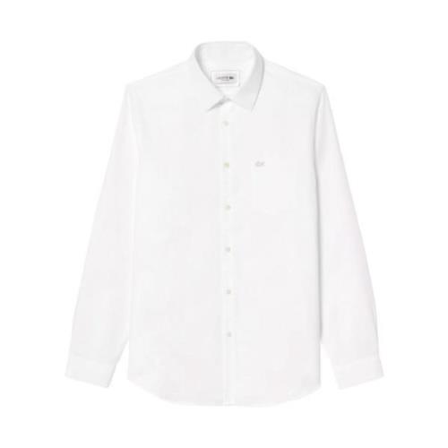 Elegant Slim Fit Cotton Shirt Lacoste , White , Heren