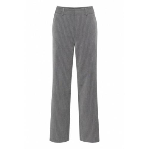 Grijze Pinstripe Rechte Pijp Broek Gestuz , Gray , Dames