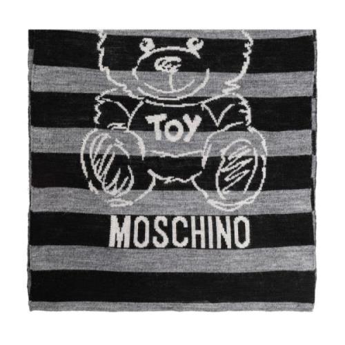 Sjaal met gestreept patroon Moschino , Black , Unisex