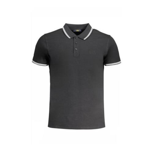 Geborduurd Poloshirt met Contrastdetails Cavalli Class , Black , Heren