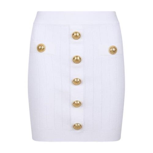 Witte Mini Rok Balmain , White , Dames