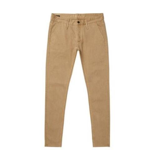 Slimfit Chino in Khaki Denham , Brown , Heren