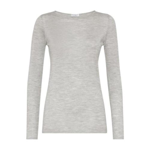 Grijze Sweatshirt Aw24 Dameskleding Brunello Cucinelli , Gray , Dames