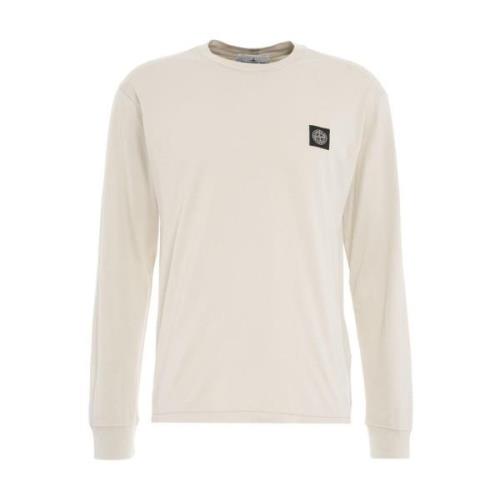 T-shirt met logo patch Stone Island , Beige , Heren