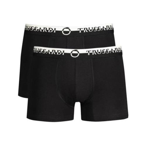 Zwarte Katoenen Boxershorts Pak Trussardi , Black , Heren