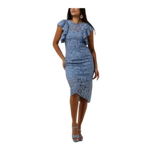 Elegante Kant Midi Jurk Y.a.s , Blue , Dames