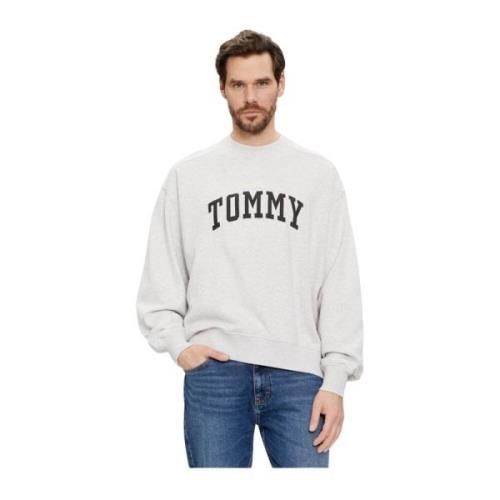 Geborduurde Logo Katoenen Sweater - Grijs Tommy Jeans , Gray , Heren