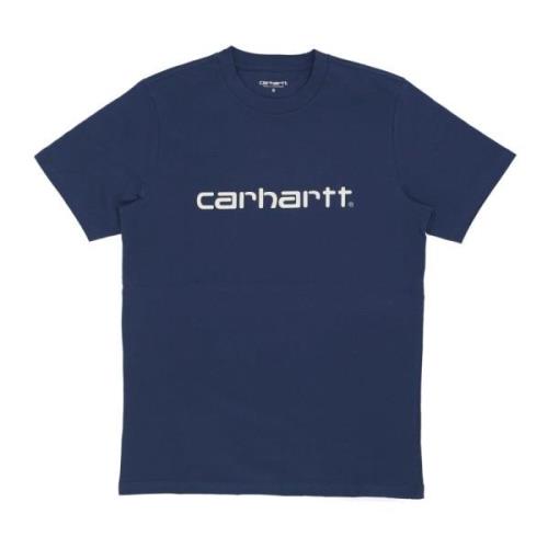 Script Tee Squid/salt Korte Mouw T-shirt Carhartt Wip , Blue , Heren