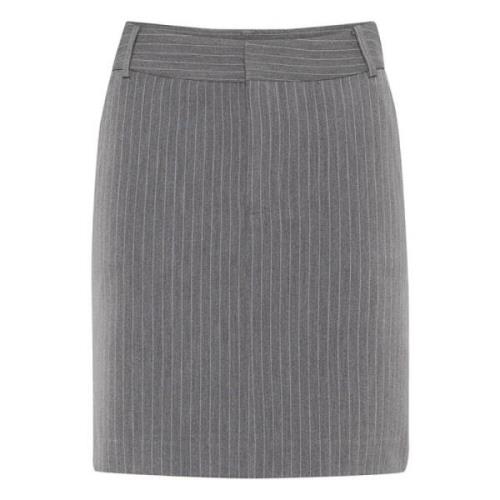 Klassieke Pinstripe Rok Korte Lengte Gestuz , Gray , Dames