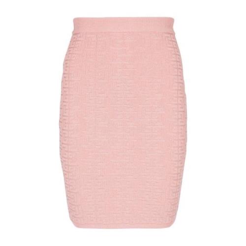 Roze Rokken voor Vrouwen Aw24 Balmain , Pink , Dames