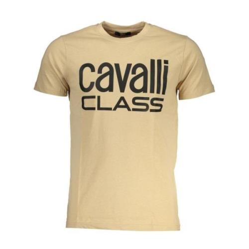 Katoenen Crew Neck T-Shirt Cavalli Class , Beige , Heren