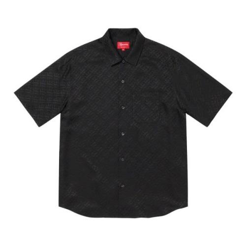 Beperkte Oplage Monogram Zijden Shirt Zwart Supreme , Black , Heren