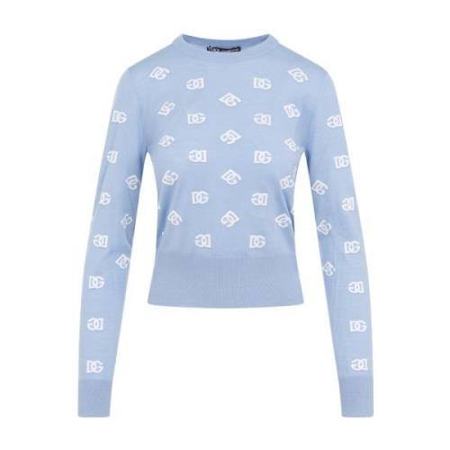 Blauwe Sweater Aw24 Dameskleding Dolce & Gabbana , Blue , Dames