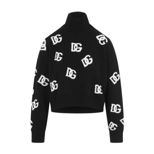 Zwarte Sweater Damesmode Aw24 Dolce & Gabbana , Black , Dames