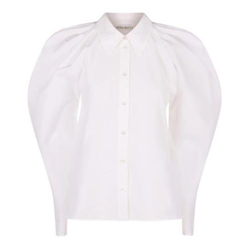 Strik Achter Katoenen Shirt Nina Ricci , White , Dames