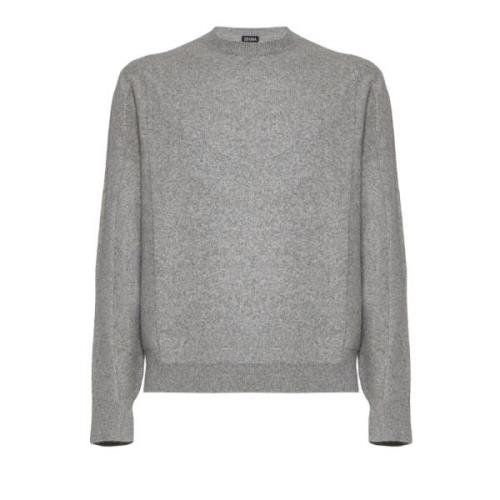 Middengrijs Wol Kasjmier Crew Neck Sweater Ermenegildo Zegna , Gray , ...