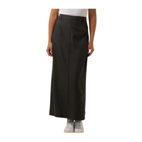 Grijze Maxi Rok met Split en Zakken Neo Noir , Gray , Dames