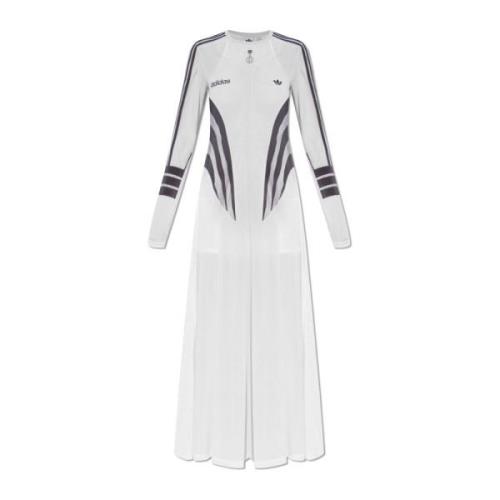 Lange Jurk met Print Adidas Originals , White , Dames