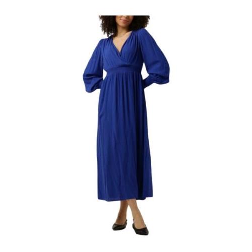 Blauwe Maxi Jurk voor Stijlvolle Gelegenheden Y.a.s , Blue , Dames