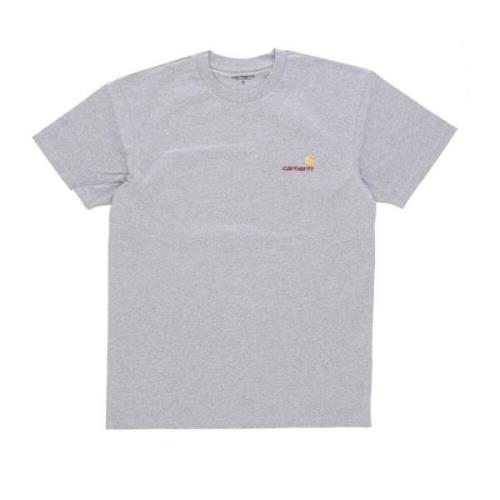 Script Tee Grijs Heather Heren T-shirt Carhartt Wip , Gray , Heren