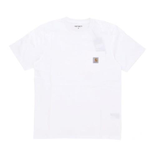 Witte Pocket Tee Korte Mouwen T-shirt Carhartt Wip , White , Heren