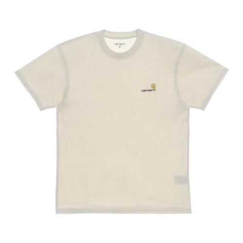 Script Tee Natuurlijke Heren T-shirt Carhartt Wip , Beige , Heren