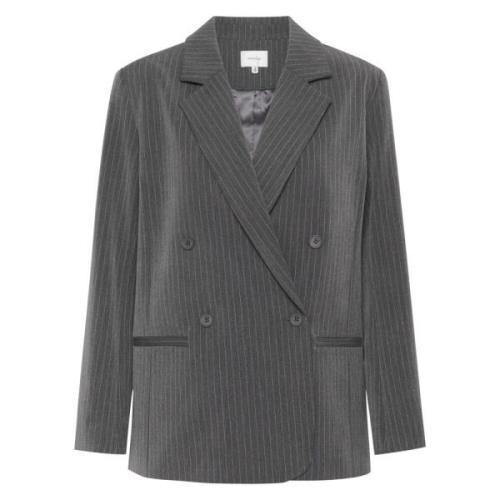 Grijze Pinstripe Oversized Blazer Gestuz , Gray , Dames